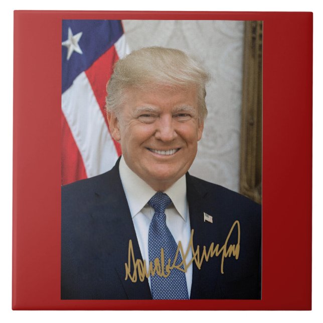AZULEJO FIRMADO POR EL PRESIDENTE TRUMP TILE (Frente)