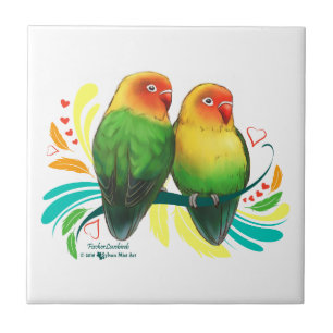 Azulejo Fischer Lovebirds