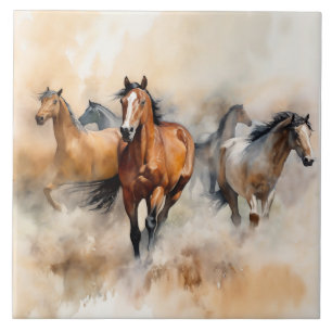 Azulejo "Five Wild Mustangs"