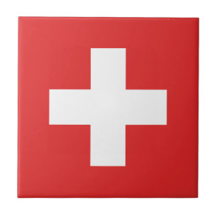 Azulejo Flag of Switzerland Svizzera - Suiza Suisse -