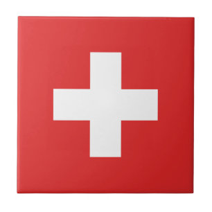 Azulejo Flag of Switzerland Svizzera - Suiza Suisse -