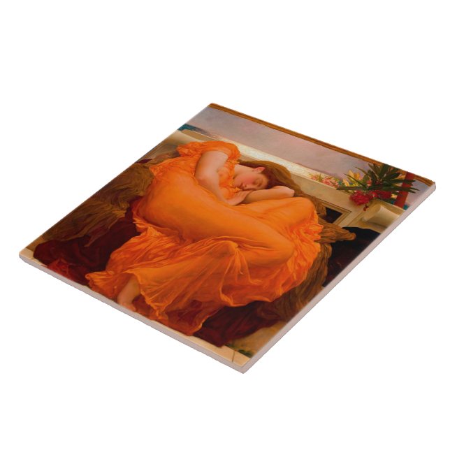Azulejo Flamante junio por Lord Frederic Leighton (Lado)