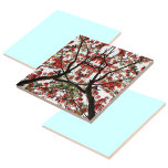 Azulejo Flamboyante Poinciana<br><div class="desc">El flamígero,  la poinciana real o el flame con su naranja tropical y sus flores rojas que llegan hasta un cielo azul y nubes blancas es la inspiración de este diseño único e intrincado. Este es uno de los 4 diseños de coordinación. Esta imagen es fotografía original de JLW_PHOTOGRAPHY</div>