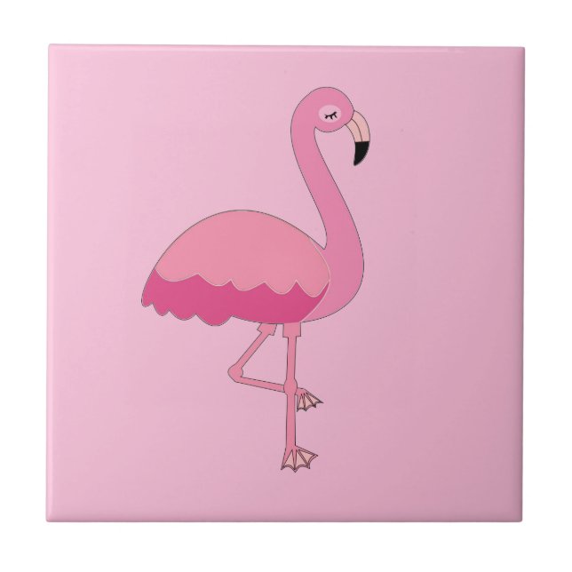 Azulejo Flamenco Rosa Tropical   (Frente)