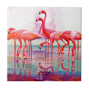 Azulejo Flamencos rosados de Francisco Lee Jacques