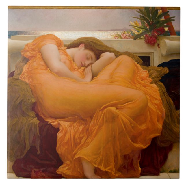 Azulejo Flaming June (por Frederic Leighton) (Frente)