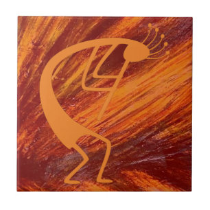 Azulejo Flaming Kokopelli