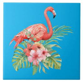 Azulejo Flamingo acuarela