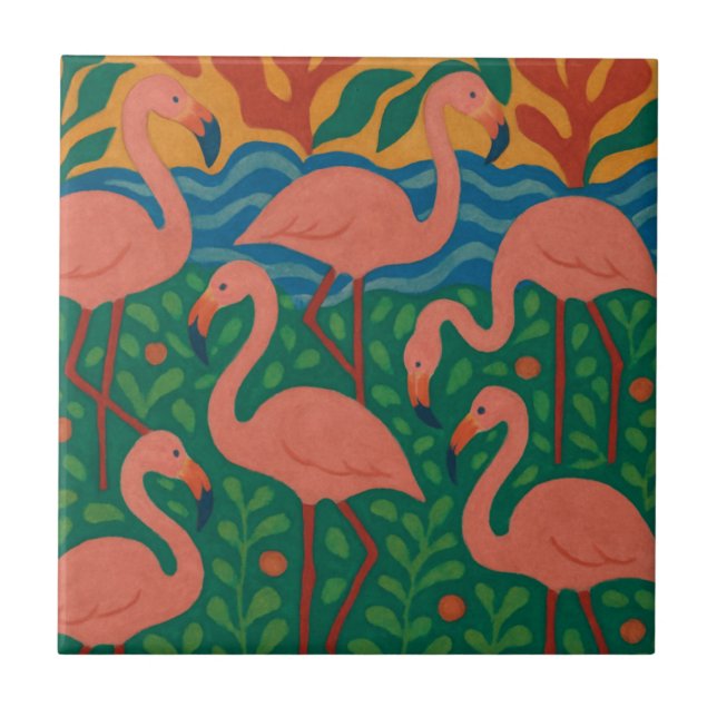Azulejo Flamingo Garden (Frente)