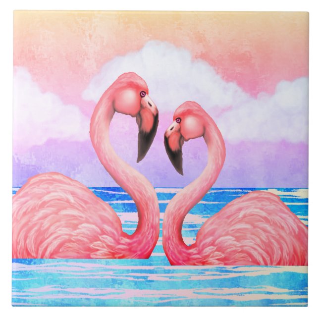 Azulejo Flamingo Lovers (Frente)