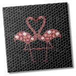 Azulejo Flamingo rosado<br><div class="desc">Una linda impresión abstracta de flamencos rosados, porque los flamencos son hermosos y ¡qué niña no le gustan los flamencos! Estos dos flamencos de besos crean un poco de corazón en el centro. Están decoradas con mosaicos que le confieren un aspecto moderno y abstracto. Si quieres usar esta baldosa como...</div>