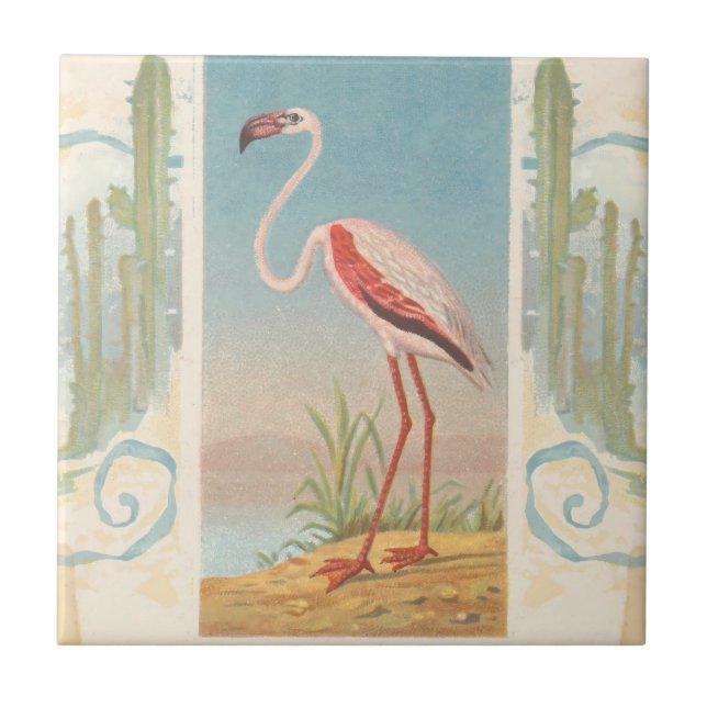 Azulejo Flamingo Rug Vintage Tropical (Frente)