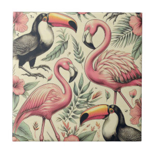 Azulejo Flamingo vintage y sin foco táctil