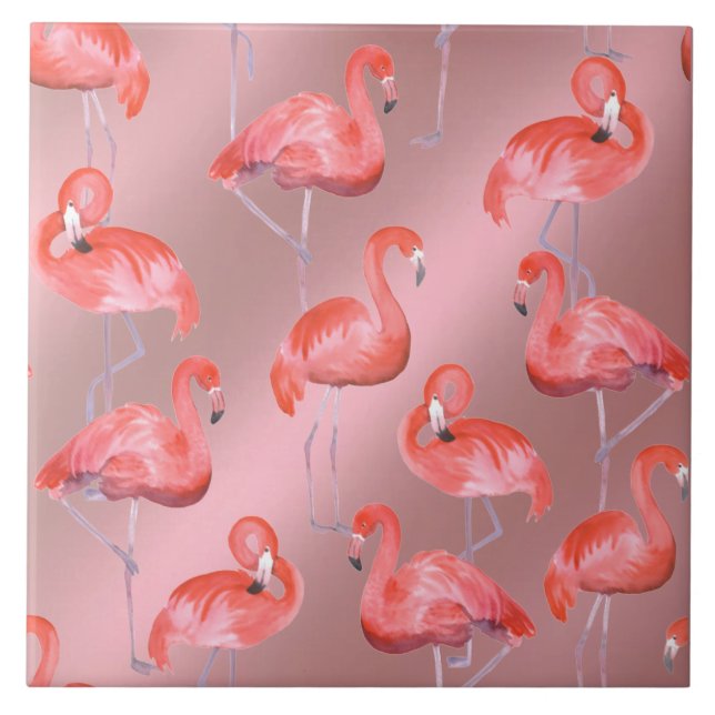 Azulejo Flamingos Ceramic Tile (Frente)