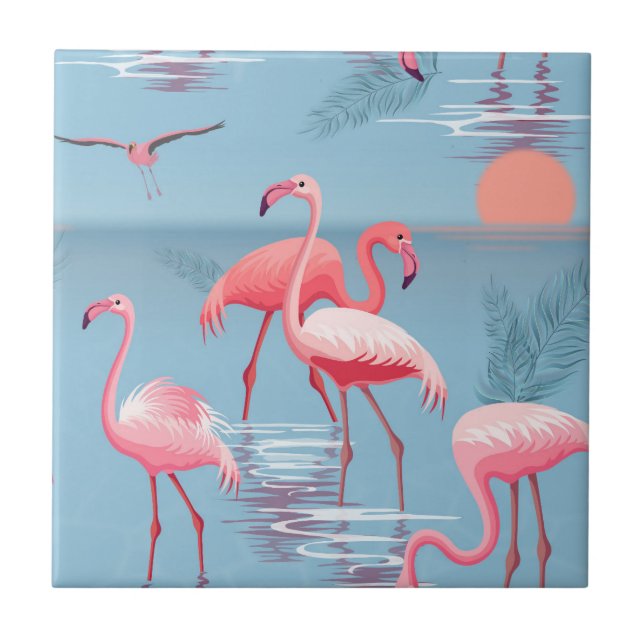 Azulejo Flamingos Patrón 1 (Frente)