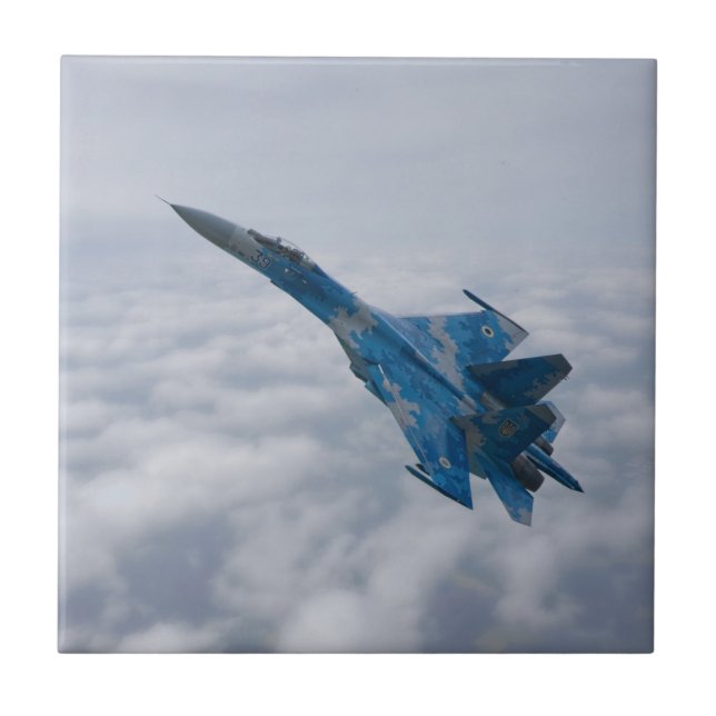 Azulejo Flanker SU-27 Sobre Las Nubes (Frente)