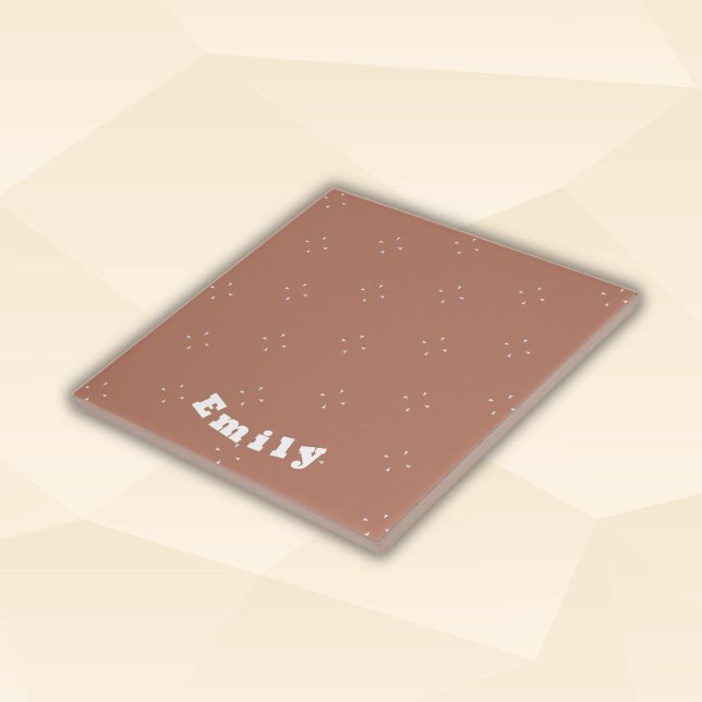 Azulejo Flecha blanca monograma sobre fondo de mousse moch (Subido por el creador)