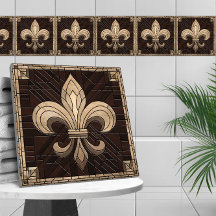 Fleur-de-lis - Arte de mosaico de vidrio manchado