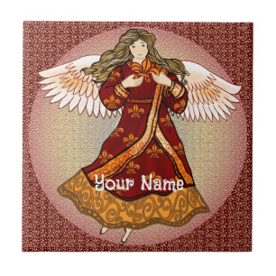 Azulejo Fleur de lis Christian angel