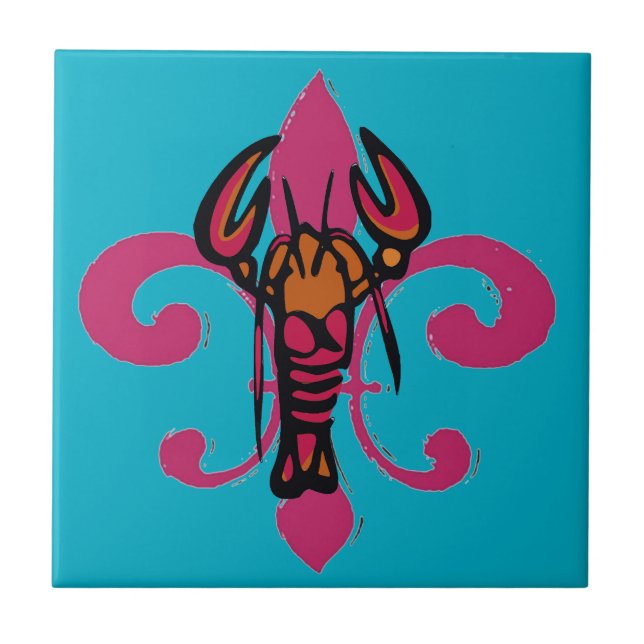 Azulejo Fleur De Lis Crawfish (Frente)