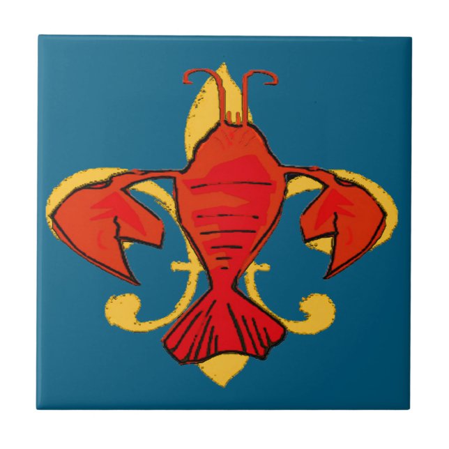 Azulejo Fleur De Lis Crawfish (Frente)