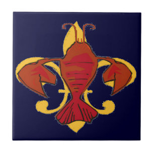 Azulejo Fleur De Lis Crawfish