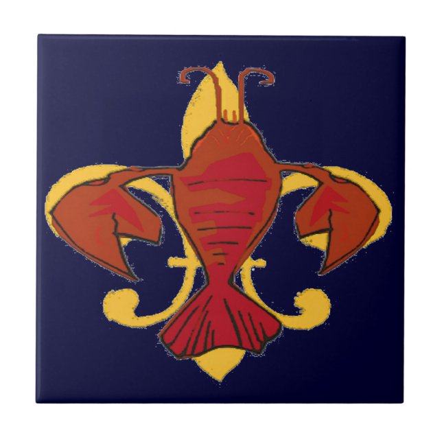 Azulejo Fleur De Lis Crawfish (Frente)