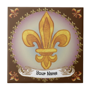 Azulejo Fleur De Lis Family Crest