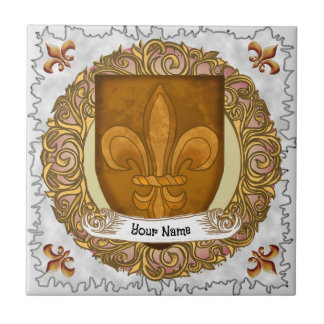 Azulejo Fleur De Lis Family Crest