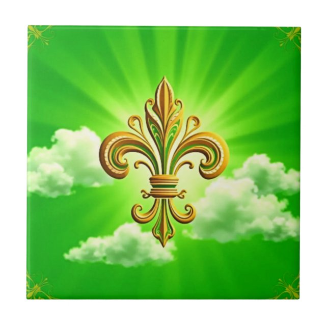 Azulejo Fleur De Lis St Patricks Day (Frente)