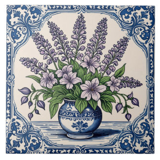 Azulejo Fleurs couleur lilas