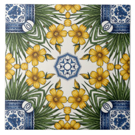 Azulejo Fleurs jaunes 1