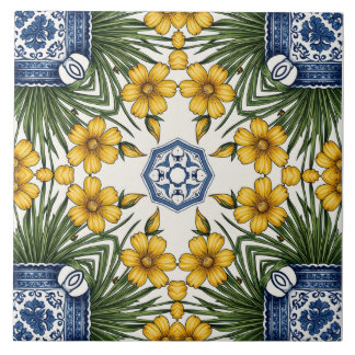 Azulejo Fleurs jaunes 1
