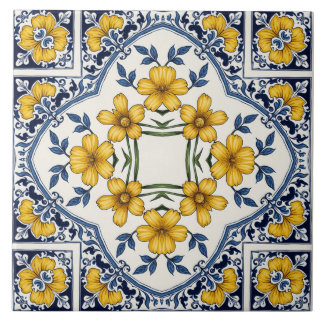 Azulejo Fleurs jaunes 2