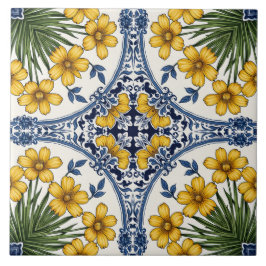 Azulejo Fleurs jaunes 3