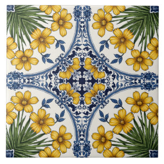 Azulejo Fleurs jaunes 3