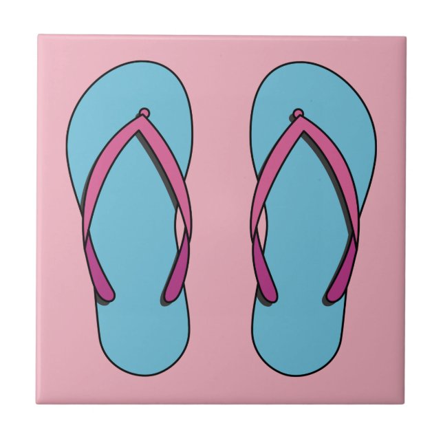 Azulejo Flip Flops de playa (Frente)
