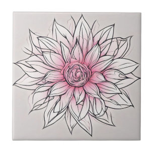 Azulejo Flor abstrante rosa grande