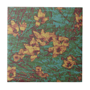 Azulejo Flor amarilla contra el modelo 2 del camuflaje de