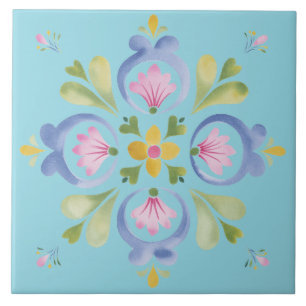 Azulejo Flor Amarilla Delicada Única