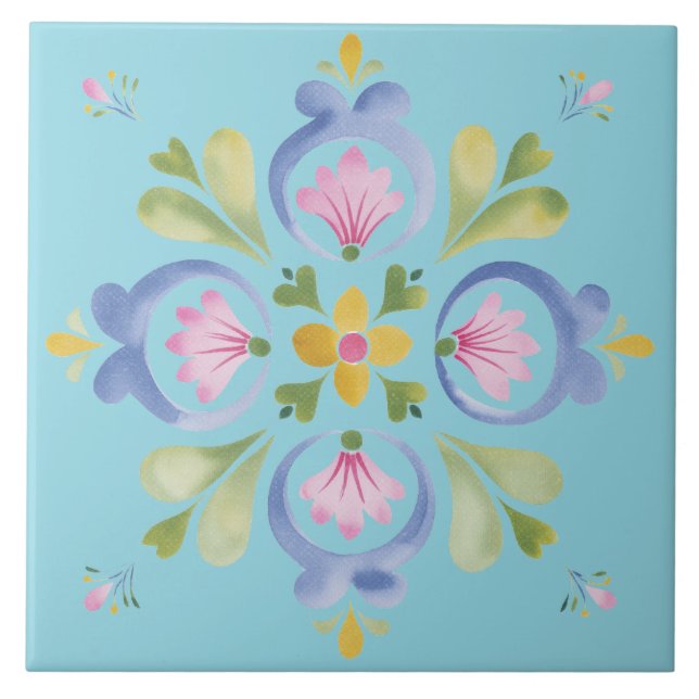 Azulejo Flor Amarilla Delicada Única (Frente)