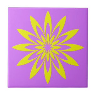Azulejo Flor Amarilla Morada