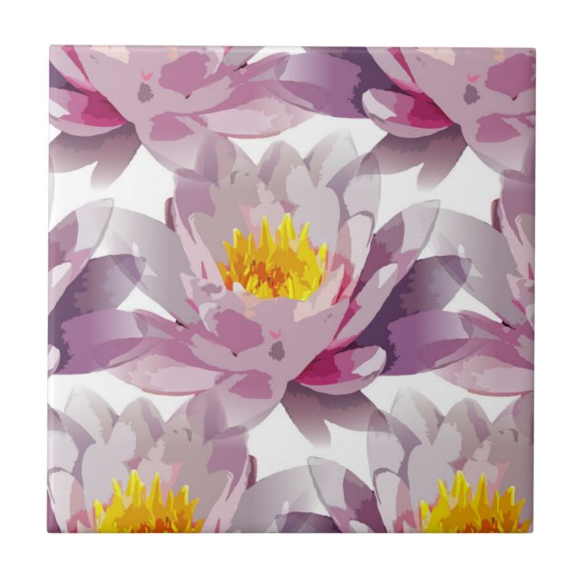 Azulejo Flor amarilla Purple Lavender Floral (Frente)