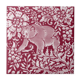 Azulejo Flor animal de bosque de bosques de bosques de bor