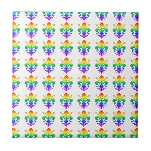 Azulejo Flor arcoiris de lis