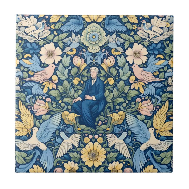 Azulejo Flor arte Morris (Frente)