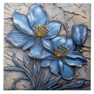 Azulejo Flor azul