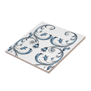 Azulejo Flor azul de mosaico cerámico