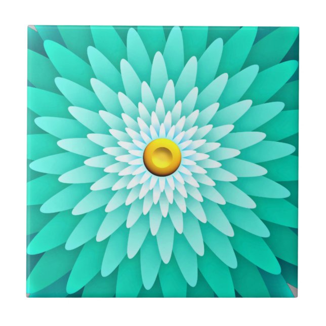 Azulejo Flor azul Mandala-68566 (Frente)