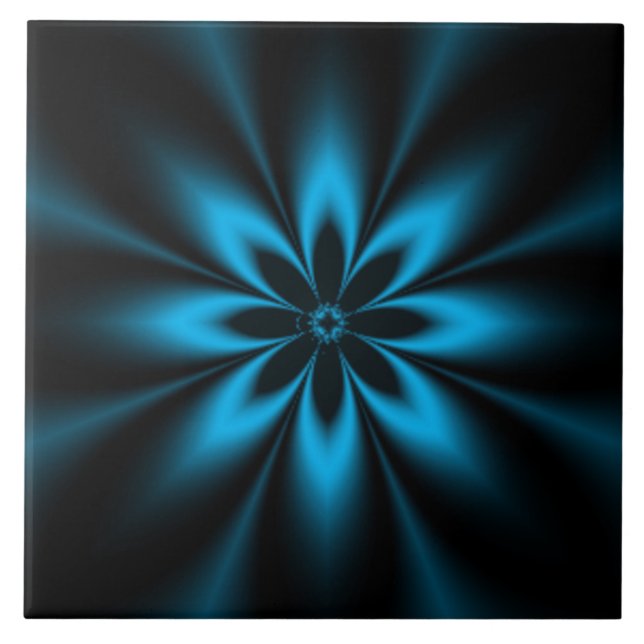 Azulejo Flor azul ráfaga (Frente)